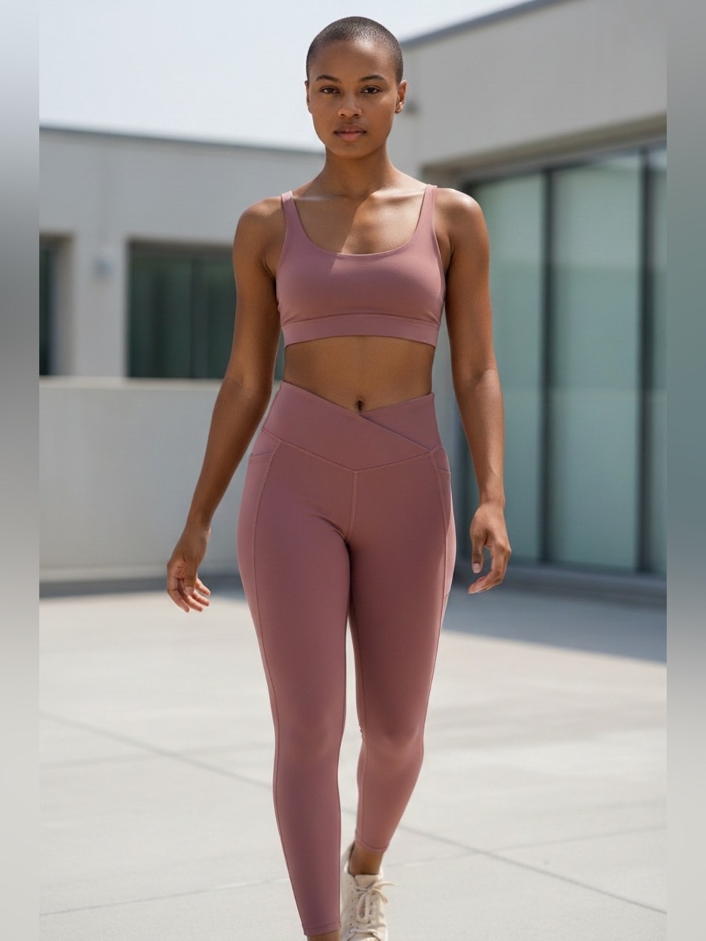 Fabletics PureLuxe Sports Leggings — Mauve Pink